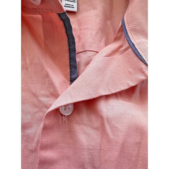 Bar III Mens Chambray Dress Shirt Button Down Apricot Slim Fit Long Sleeve - Picture 6 of 6